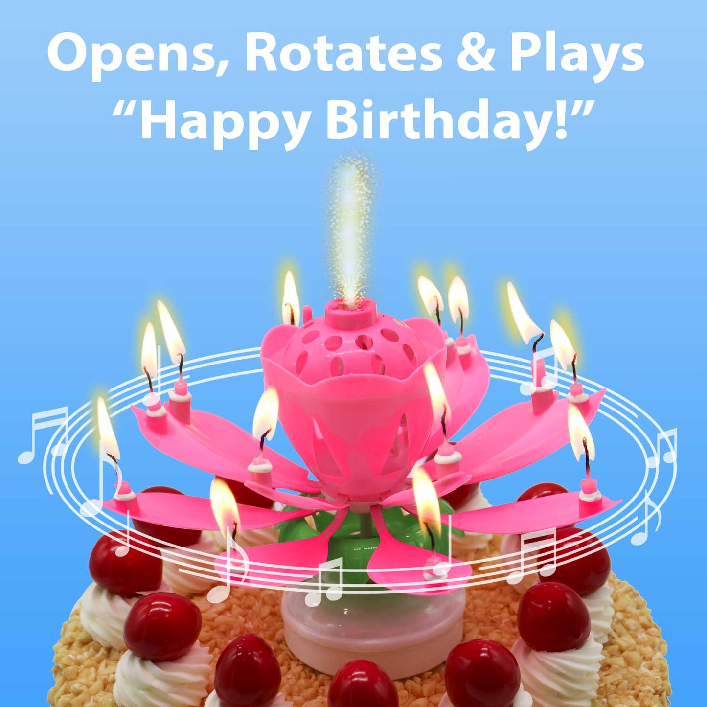 Awesome Blossom - Incredible Musical Lotus Flower Birthday Candle that Opens, Spins and Plays "Happy Birthday." image 3